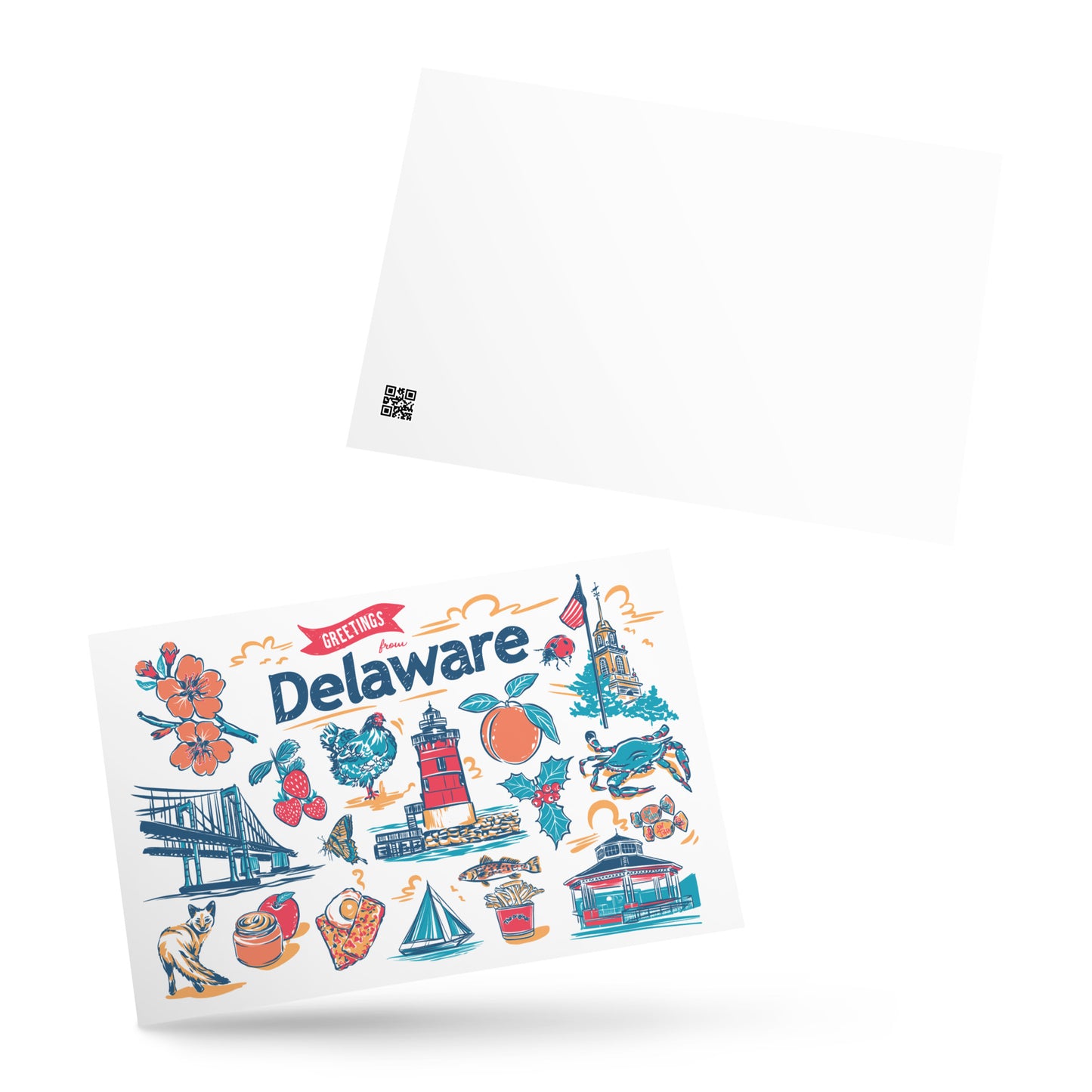 Delaware Landmarks Postcard Print