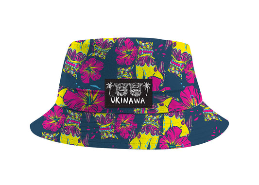 Okinawa Bucket Hat, Shisa Hibiscus II