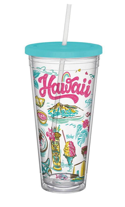 Hawaii Cup with Straw, 20 oz