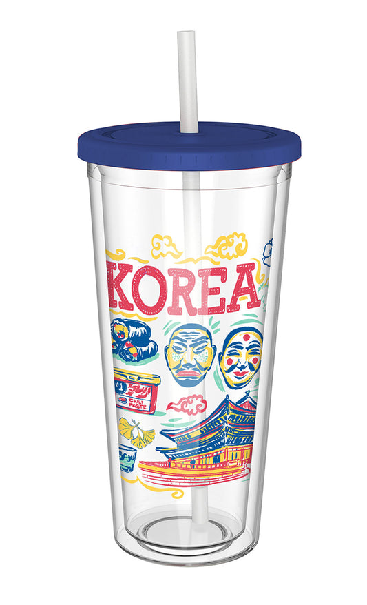 South Korea Cup with Straw, 20 oz