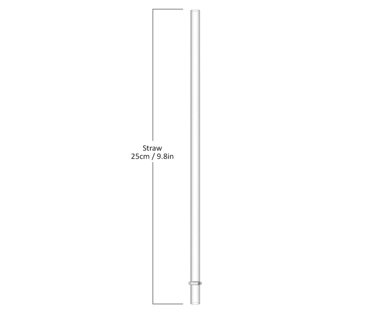 Illustration of a straw with a measurement label on a white background
