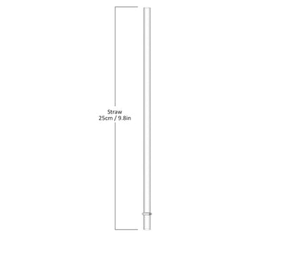 Illustration of a straw with a measurement label on a white background