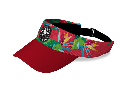 Hawaii Visor Hat, Pink Palm