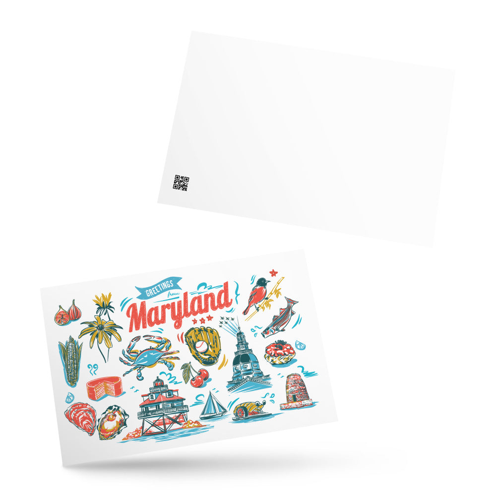 Maryland Landmarks Postcard Print
