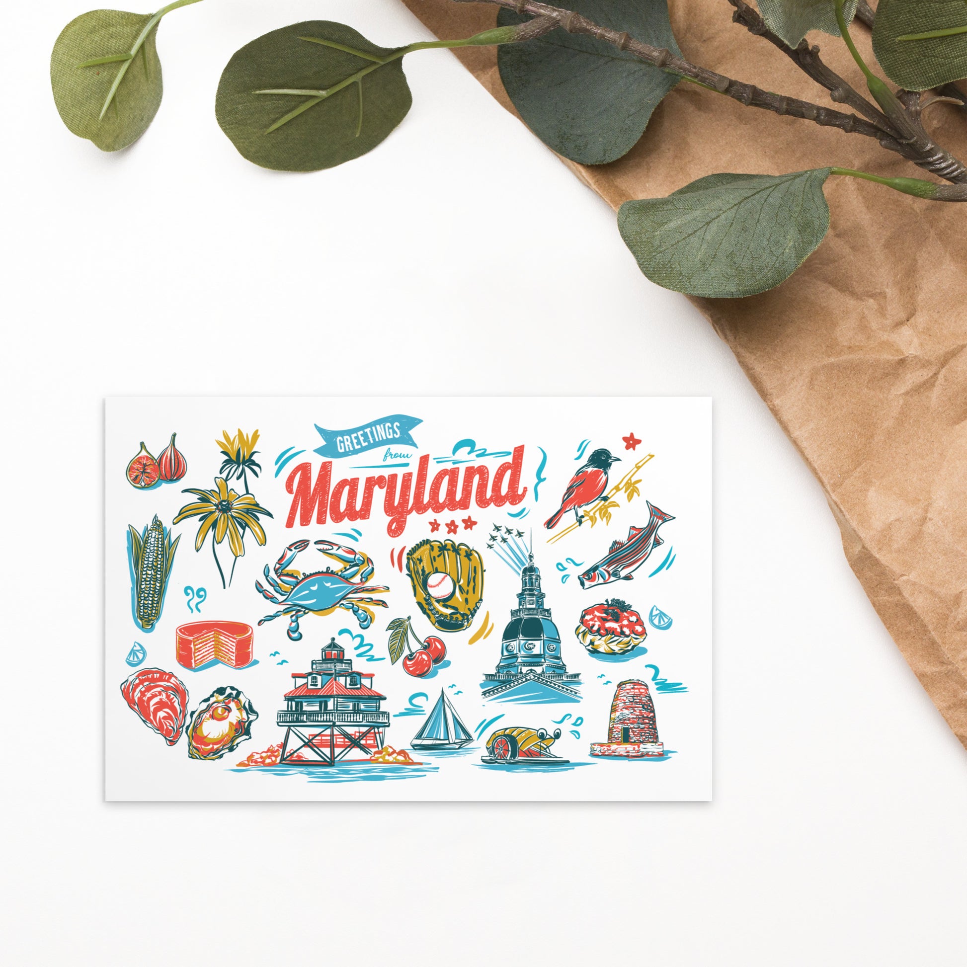 Maryland Landmarks Postcard Print