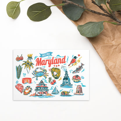 Maryland Landmarks Postcard Print