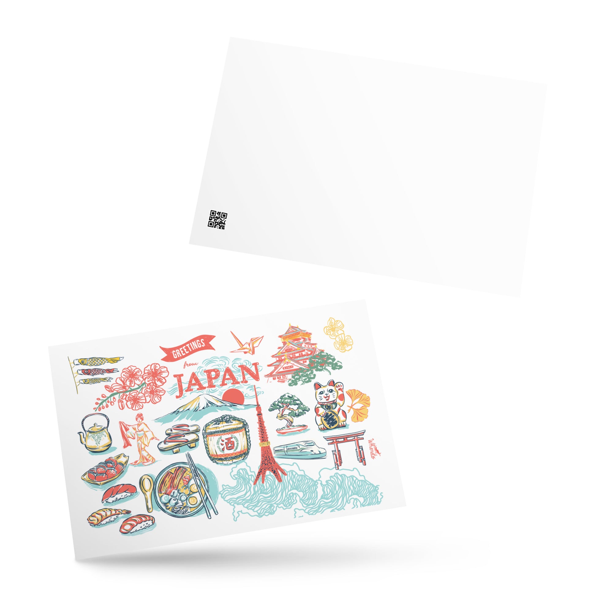 Japan Landmarks Postcard Print
