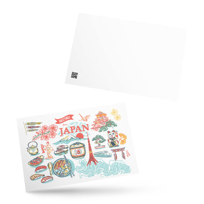 Japan Landmarks Postcard Print