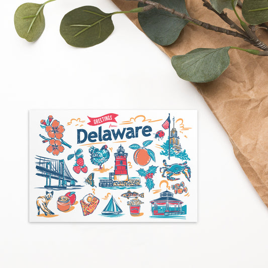 Delaware Landmarks Postcard Print